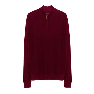 Magee - 3XL - Gweedore Knitwear 1/4 Zip, Wine Red
