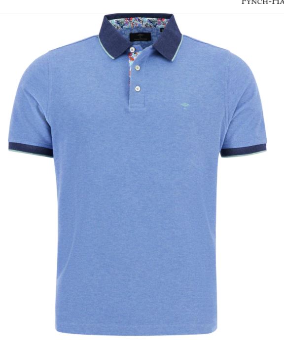 Fynch-Hatton - Polo with Contrast Collar, Blue (S only)