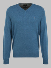 Load image into Gallery viewer, Fynch Hatton - 3XL - Merino Cashmere, V-Neck, Blue, Atlantic
