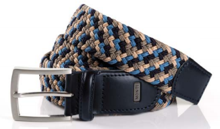 Monti - Elasticated Belt, Taupe/Beige/Blue