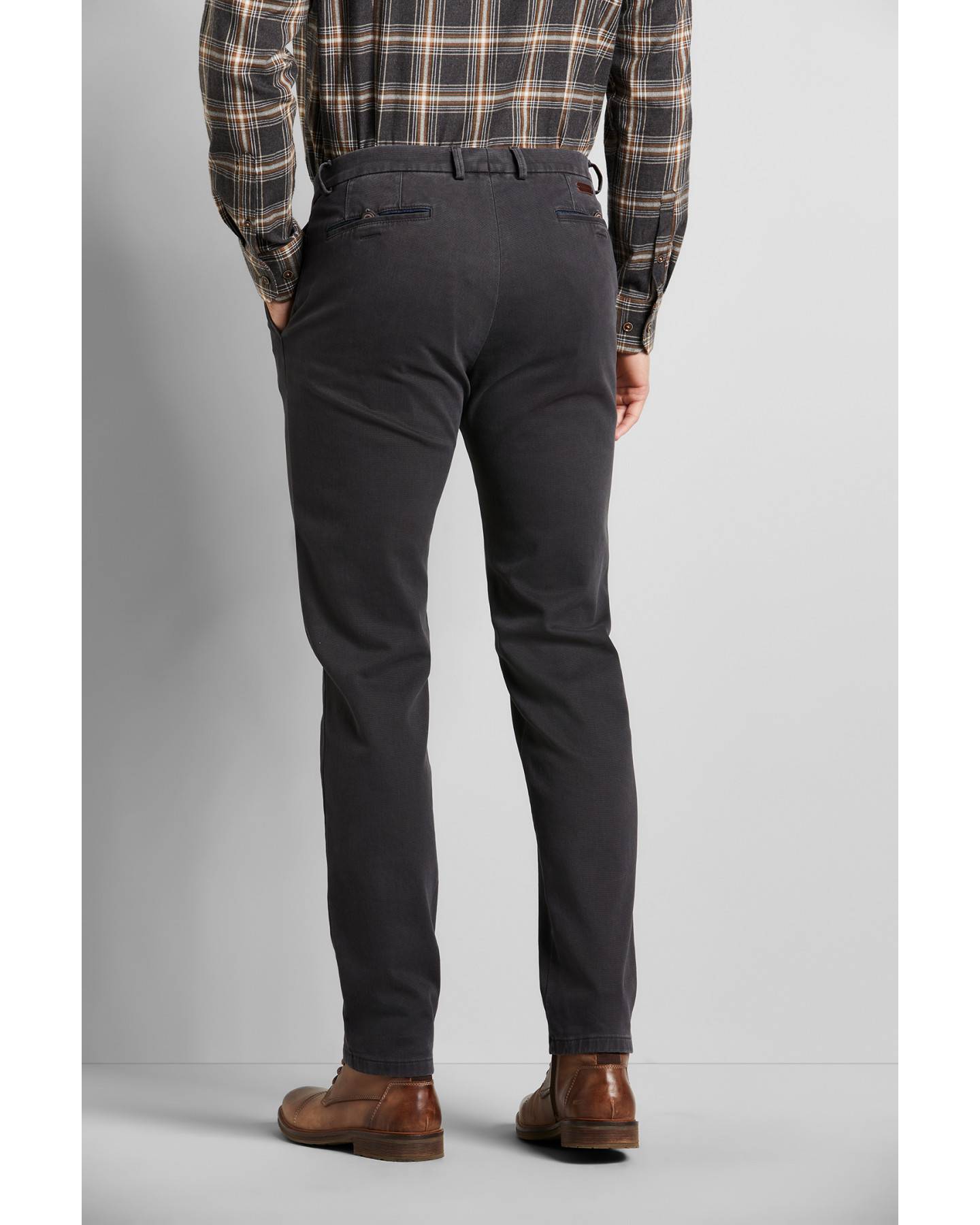 Bugatti Dark Grey Chinos Made Of Elastic Cotton Blend Bugatti Tector Menswear