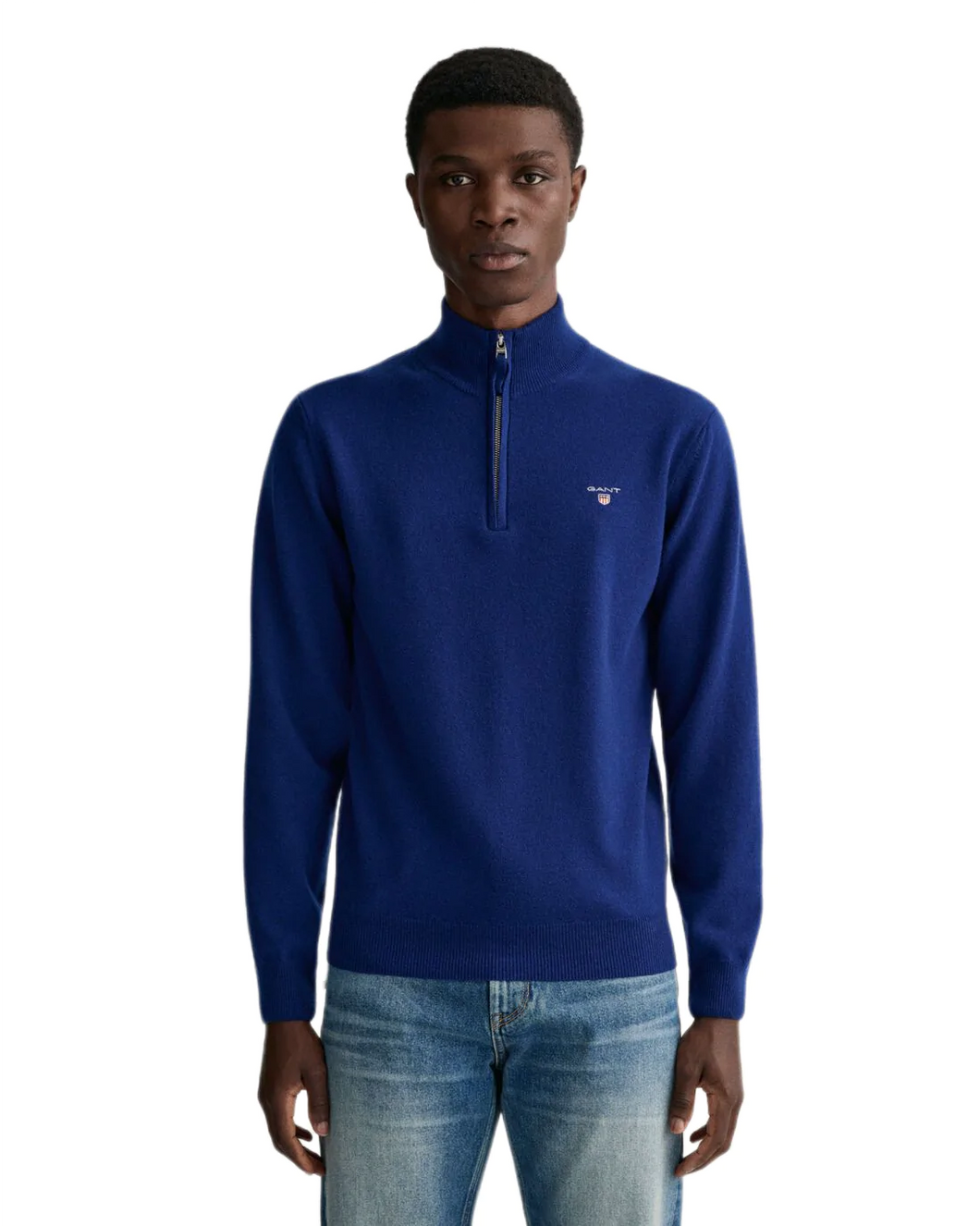 GANT - Superfine Lambswool Half Zip, College Blue (XXL Only)