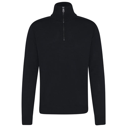 Bugatti - Merino Blend Half Zip Sweater, Dark Navy