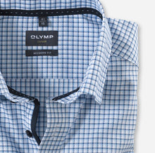 Load image into Gallery viewer, OLYMP -  Luxor Modern Fit Business Shirt, Blue and White Boxes
