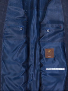DIGEL - Windowpane Pattern Jacket, Blue