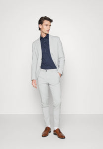 OLYMP -  Level 5, Body Fit, Dynamic Shirt Navy With Dobby Pattern