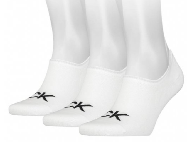 Calvin Klein - 3 Pack Invisible Socks, White