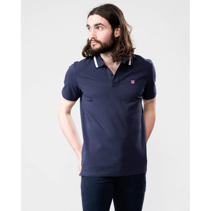 GANT-  Retro Shield SS Pique , Evening Blue (M Only)