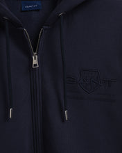 Load image into Gallery viewer, GANT -  Tonal Archive Shield Zip Hoodie, Evening Blue
