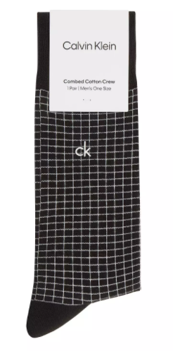 Calvin Klein - Combined Cotton Grid Sock, Black