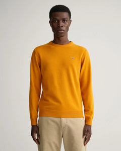 GANT - Superfine Lambswool Crew Neck,Mustard Orange (XXL Only)