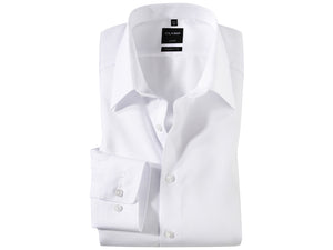Olymp Luxor Modern fit  white long sleeve shirt (No pocket)