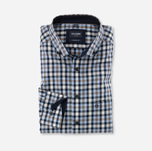 Load image into Gallery viewer, OLYMP -  Modern Fit Check Patterned Shirt, Brown, Blue and Navy
