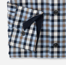 Load image into Gallery viewer, OLYMP -  Modern Fit Check Patterned Shirt, Brown, Blue and Navy
