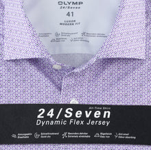 Load image into Gallery viewer, OLYMP -  24/7 Modern Fit Blue Patterned Shirt, Purple (Size 43 Only)

