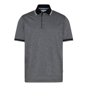 3XL Bugatti -  Patterned Polo Shirt, Navy