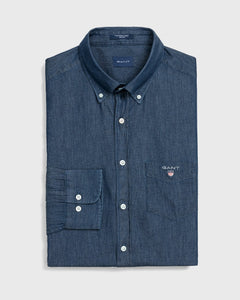GANT - 3XL - Slim Fit Indigo Shirt, Dark Indigo