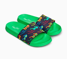 Load image into Gallery viewer, Happy Socks - Pool Sliders Sunny Days, Green (Size 40/41 Only)
