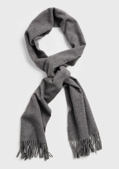 GANT - Solid Wool Scarf, Charcoal Melange