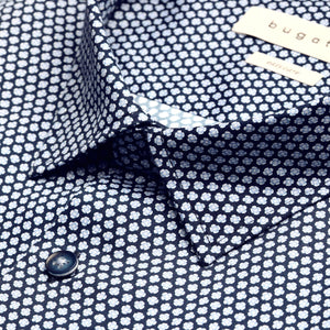 Bugatti - Navy Blue Print Shirt, Modern Fit