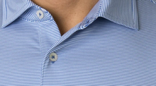 Load image into Gallery viewer, Fairway &amp; Greene - USA Mini Stripe Jersey Polo, Baltic
