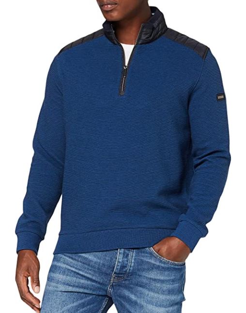 Bugatti - 3XL - Troyer Sweatshirt, Blue