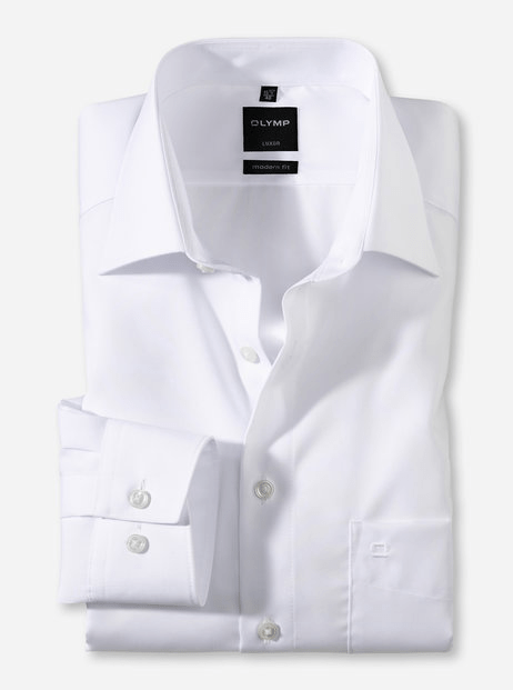 OLYMP -  Luxor, Modern Fit, White - Tector Menswear